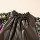 Lucky Bloom Leatherette Blouse
