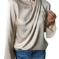 Luxe Satin Crossover Blouse