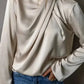 Luxe Satin Crossover Blouse
