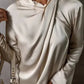 Luxe Satin Crossover Blouse