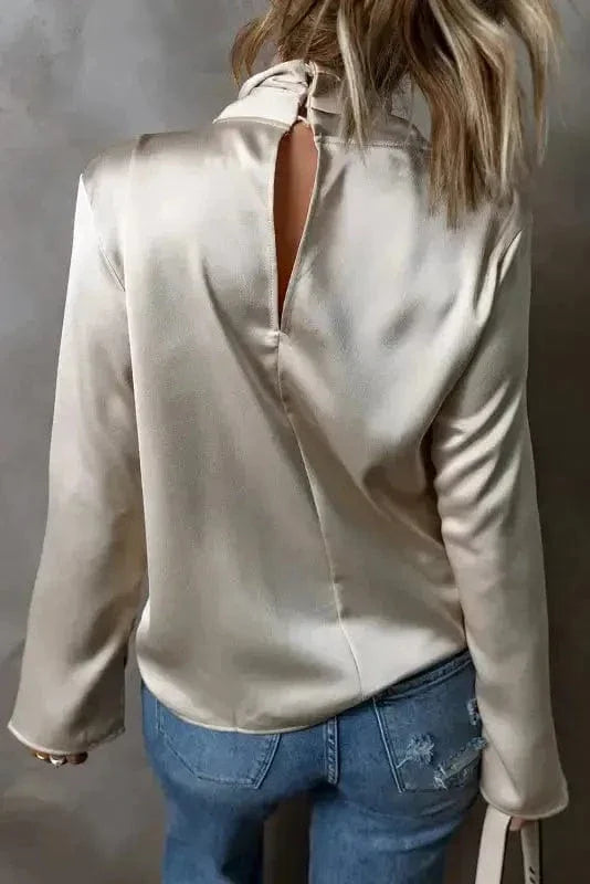 Luxe Satin Crossover Blouse
