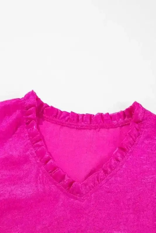 Metallic Frilled Babydoll Blouse