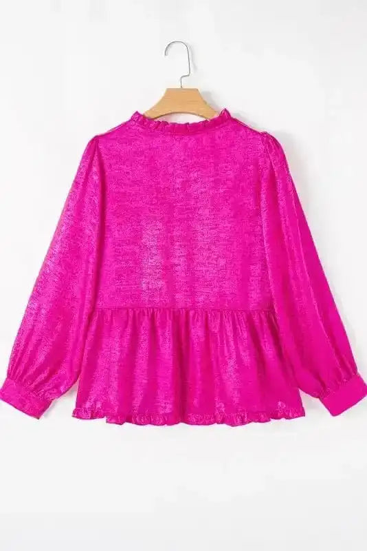 Metallic Frilled Babydoll Blouse