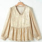 Metallic Velvet Babydoll Blouse