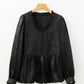 Metallic Velvet Babydoll Blouse