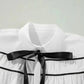 Monochrome Elegance Bowtie Blouse