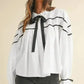 Monochrome Elegance Bowtie Blouse