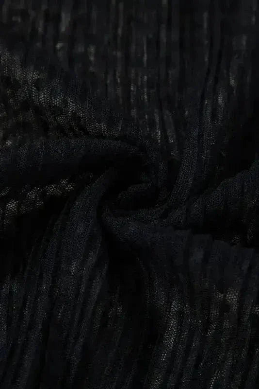 Noir Dot Lace Illusion Blouse