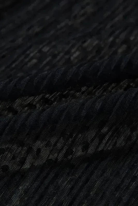 Noir Dot Lace Illusion Blouse
