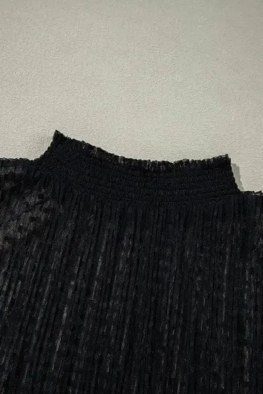 Noir Dot Lace Illusion Blouse