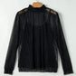 Noir Dot Lace Illusion Blouse