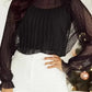 Noir Dot Lace Illusion Blouse
