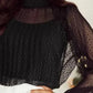 Noir Dot Lace Illusion Blouse