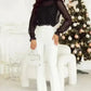 Noir Dot Lace Illusion Blouse