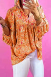 Whimsical Print Babydoll Blouse