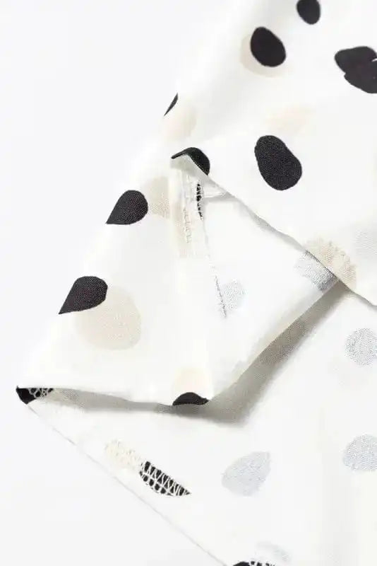 Polka Charm V-Neck Blouse