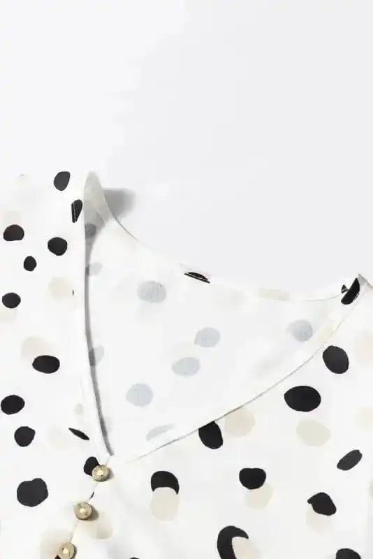 Polka Charm V-Neck Blouse