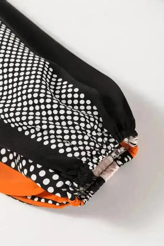 Polka Dot Blouse - Black & Orange