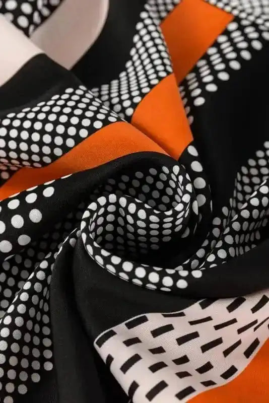 Polka Dot Blouse - Black & Orange