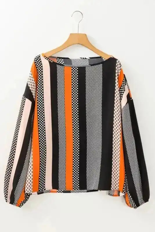 Polka Dot Blouse - Black & Orange