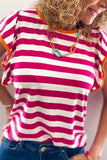 Rose Red Striped Blouse