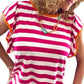 Rose Red Striped Blouse