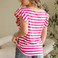 Rose Red Striped Blouse