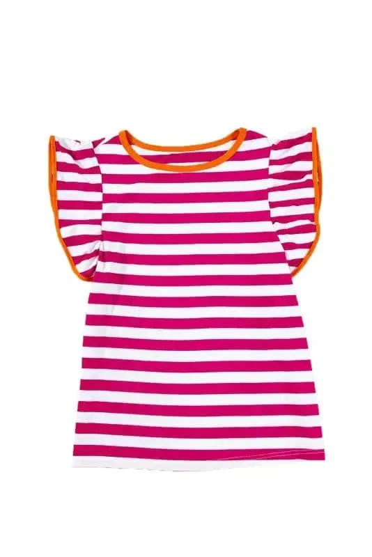 Rose Red Striped Blouse