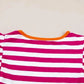 Rose Red Striped Blouse
