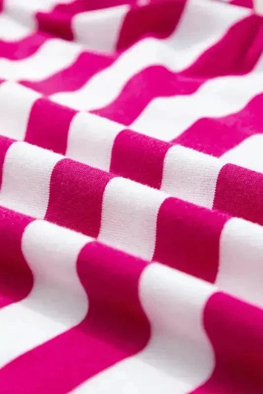 Rose Red Striped Blouse