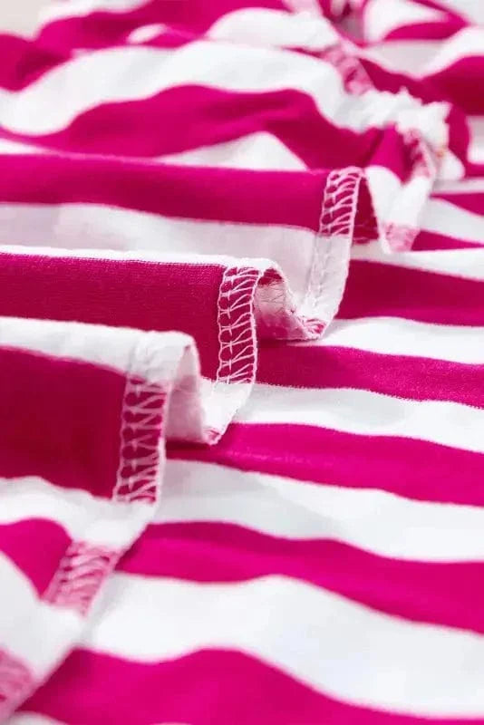 Rose Red Striped Blouse