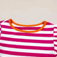 Rose Red Striped Blouse