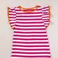 Rose Red Striped Blouse