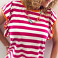 Rose Red Striped Blouse