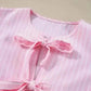 Rosy Ribbon Puff Blouse