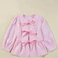 Rosy Ribbon Puff Blouse