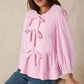 Rosy Ribbon Puff Blouse
