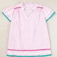 Sky Blue Stripe Ruffled Sleeve Blouse