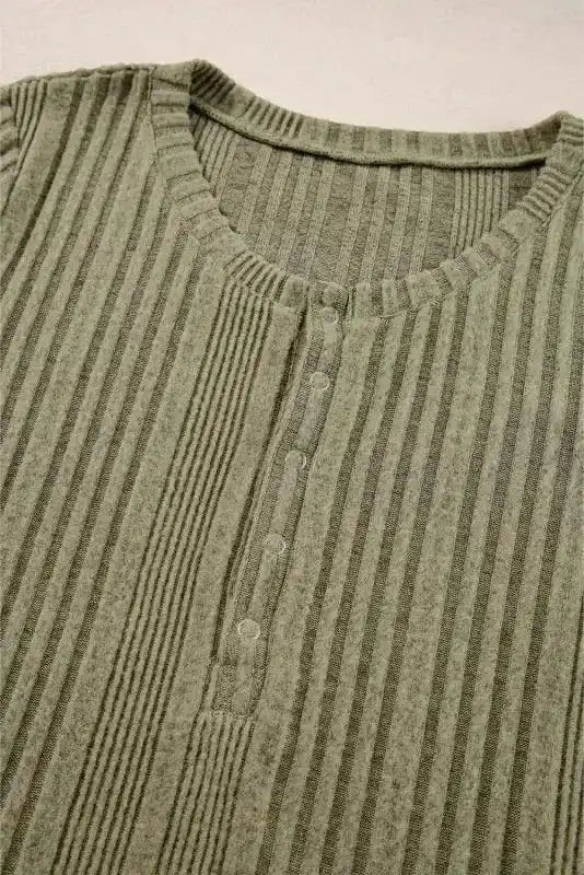 Sleek Silhouette Ribbed Blouse