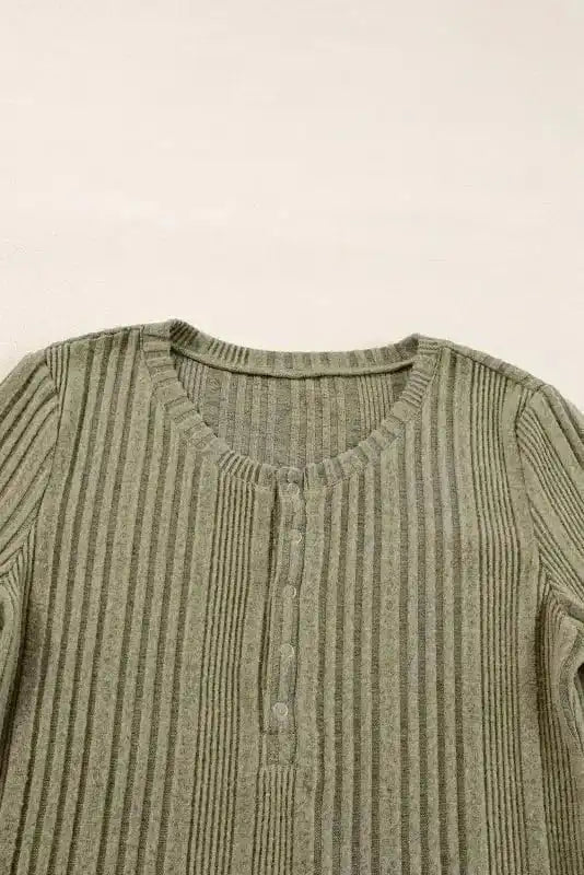 Sleek Silhouette Ribbed Blouse