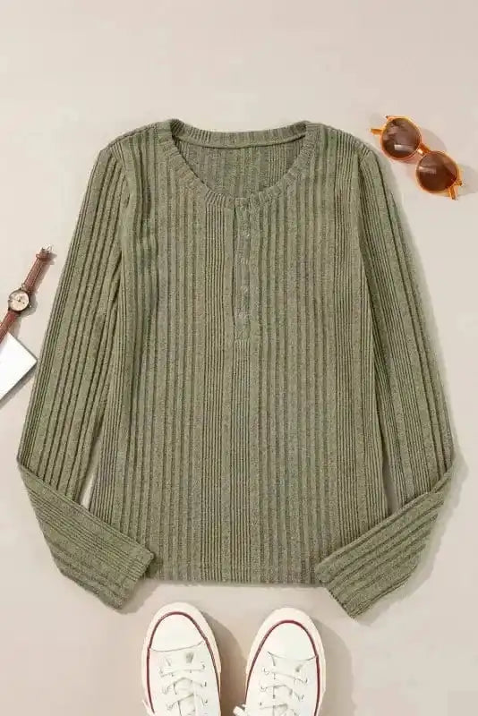 Sleek Silhouette Ribbed Blouse