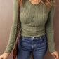 Sleek Silhouette Ribbed Blouse