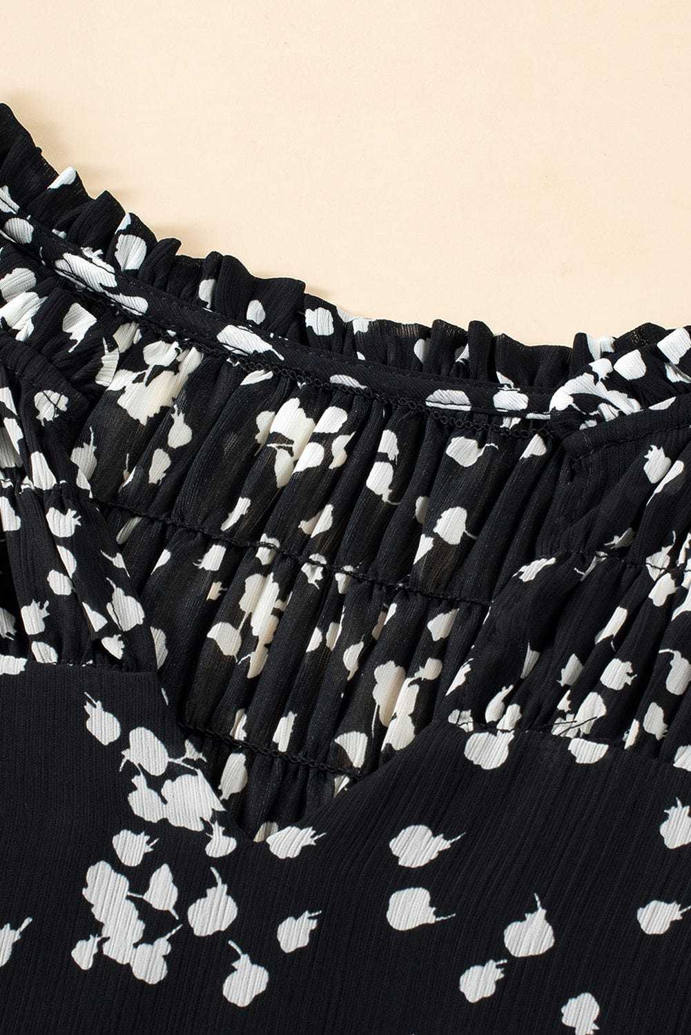 Split Neck Crinkled Blouse