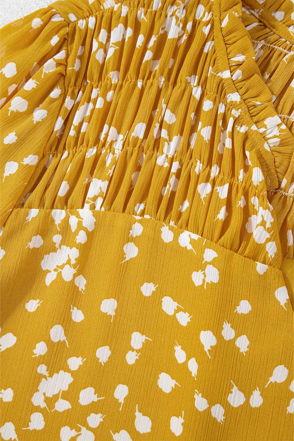 Split Neck Crinkled Blouse