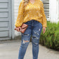 Split Neck Crinkled Blouse