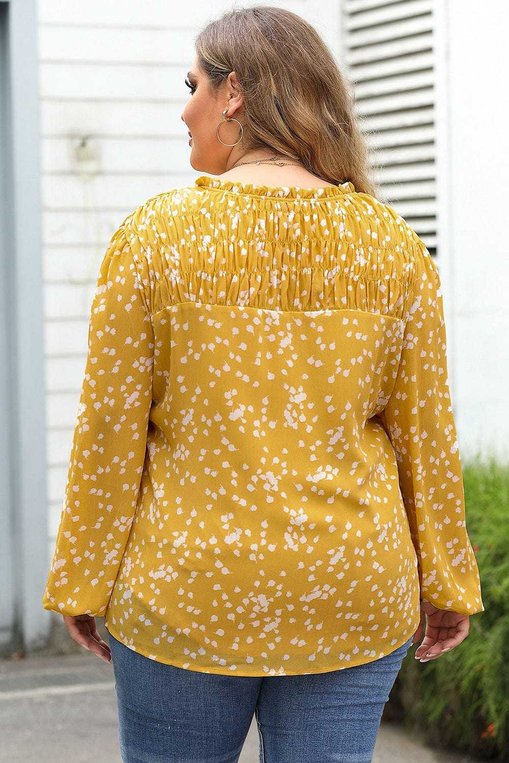 Split Neck Crinkled Blouse