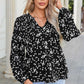 Split Neck Crinkled Blouse