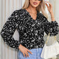 Split Neck Crinkled Blouse