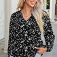 Split Neck Crinkled Blouse