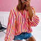 Sunset Stripe Balloon Blouse